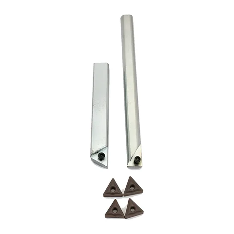 Kit Mini Suportes 12x12 Interno e Externo + 4 Pastilhas TNMG Raio 0,8
