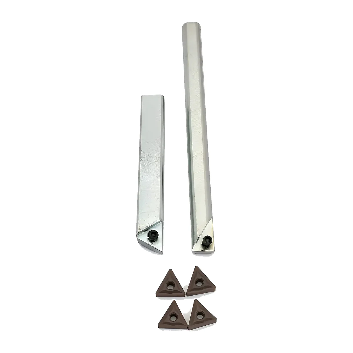 Kit Mini Suportes 12x12 Interno e Externo + 4 Pastilhas TNMG Raio 0,8